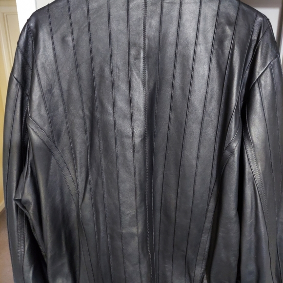 Marcello Sport Mens Black Lambskin Long Sleeve Full Zip Jacket Size XXL - Picture 2 of 14